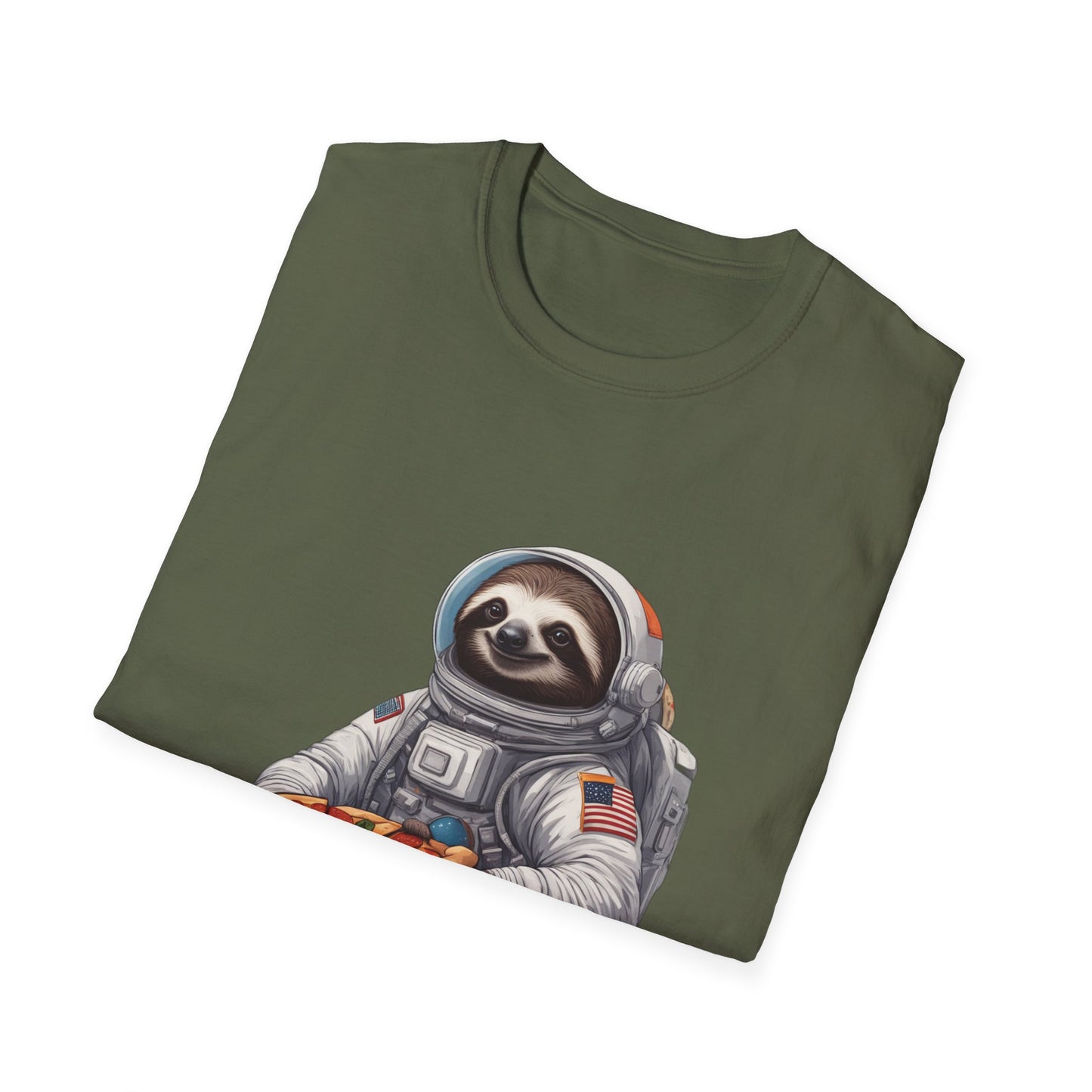 Astronaut Sloth Pizza T-Shirt | Fun Graphic Tee for Space Lovers, Gift for Foodies, Casual Wear, Birthday Gift, Sloth Lover Shirt