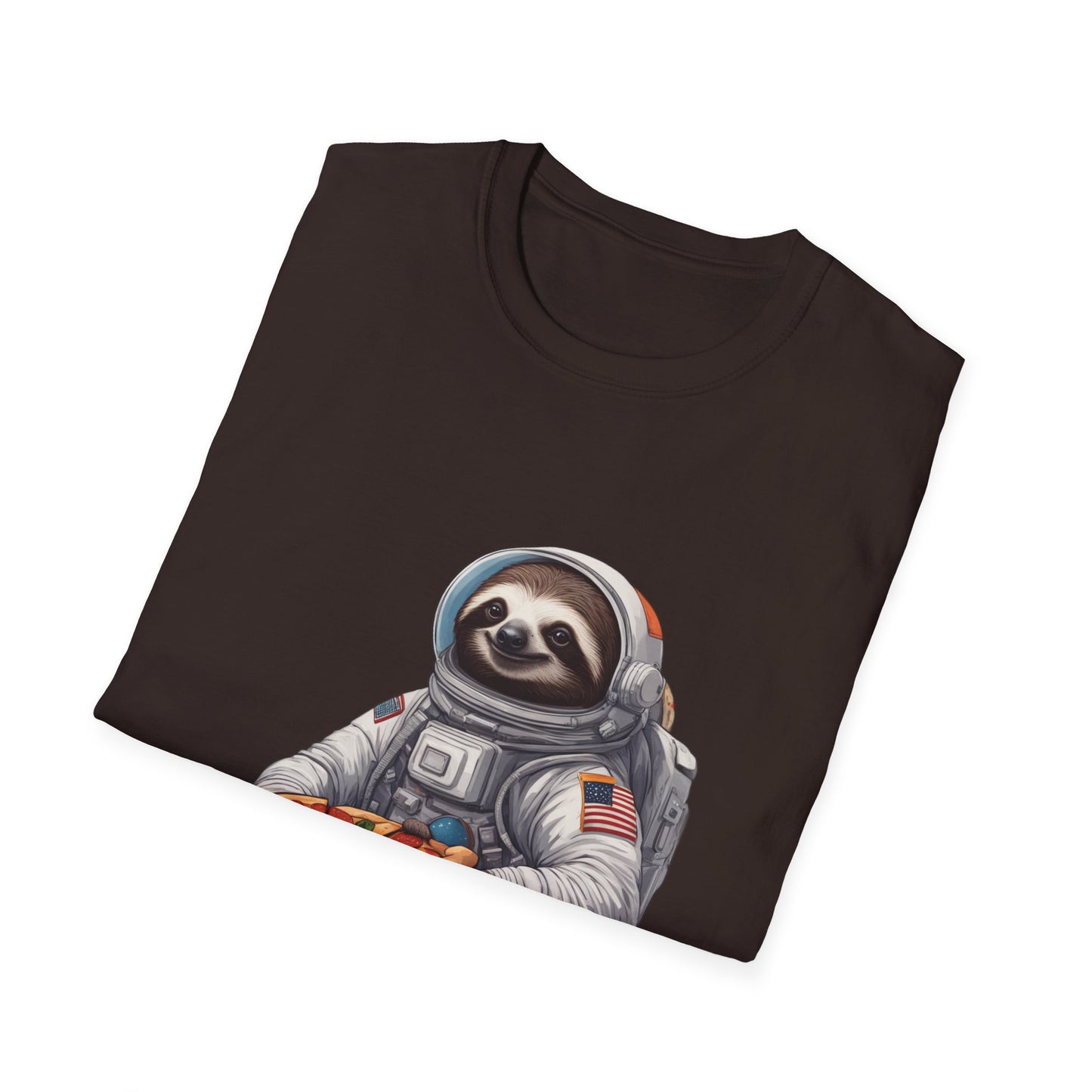 Astronaut Sloth Pizza T-Shirt | Fun Graphic Tee for Space Lovers, Gift for Foodies, Casual Wear, Birthday Gift, Sloth Lover Shirt