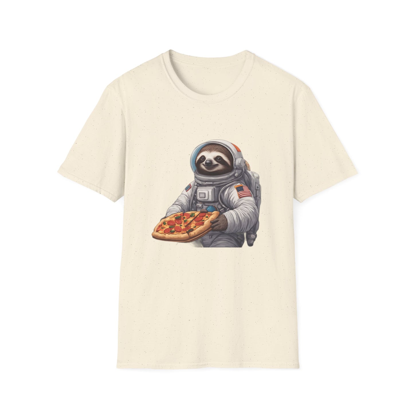 Astronaut Sloth Pizza T-Shirt | Fun Graphic Tee for Space Lovers, Gift for Foodies, Casual Wear, Birthday Gift, Sloth Lover Shirt