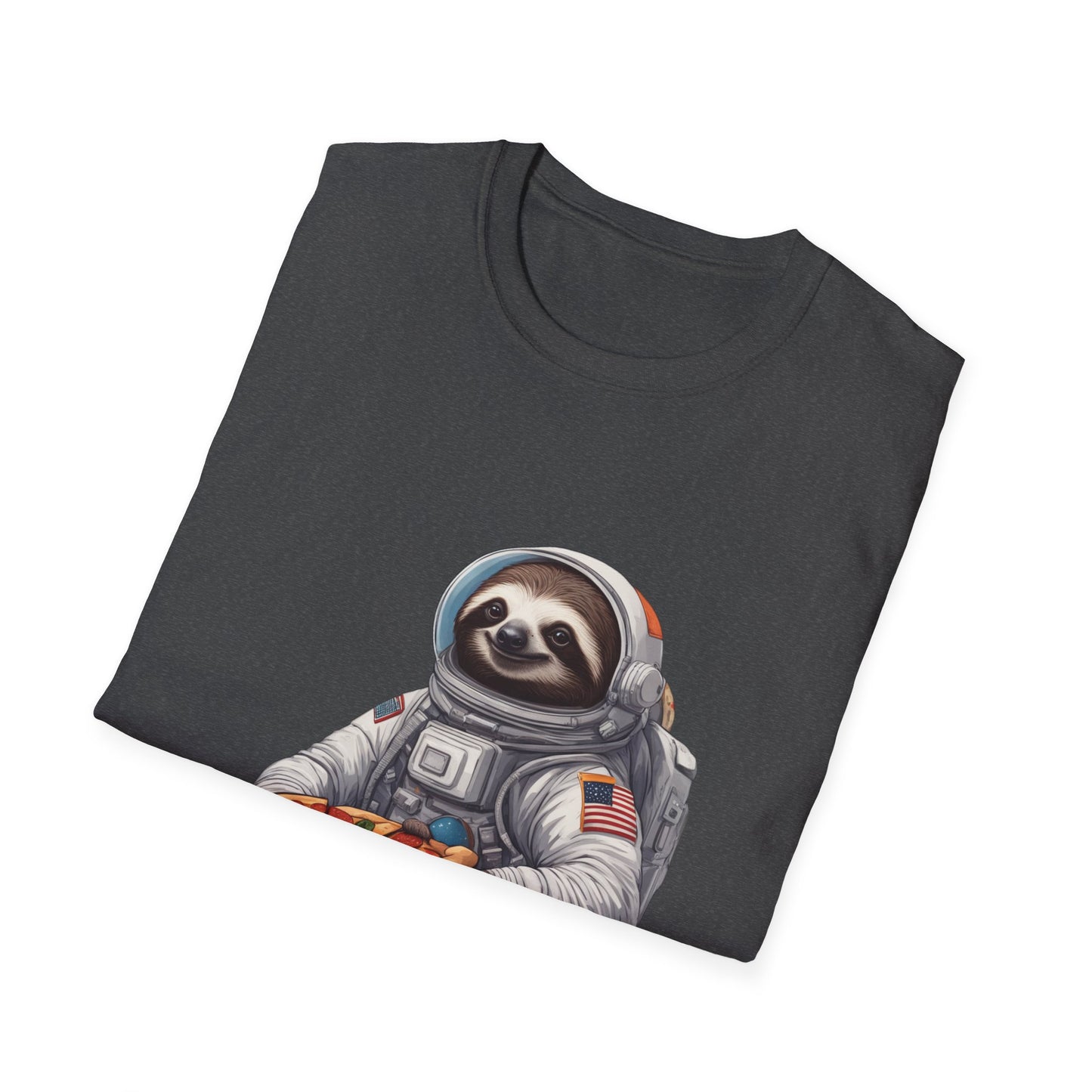 Astronaut Sloth Pizza T-Shirt | Fun Graphic Tee for Space Lovers, Gift for Foodies, Casual Wear, Birthday Gift, Sloth Lover Shirt