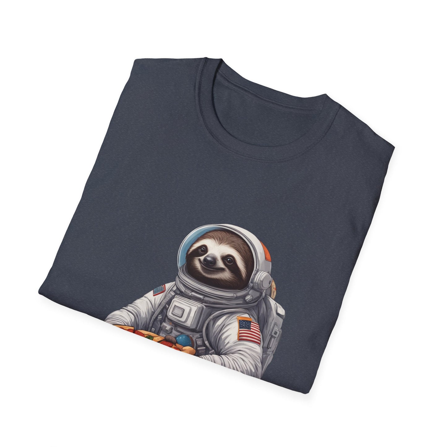 Astronaut Sloth Pizza T-Shirt | Fun Graphic Tee for Space Lovers, Gift for Foodies, Casual Wear, Birthday Gift, Sloth Lover Shirt