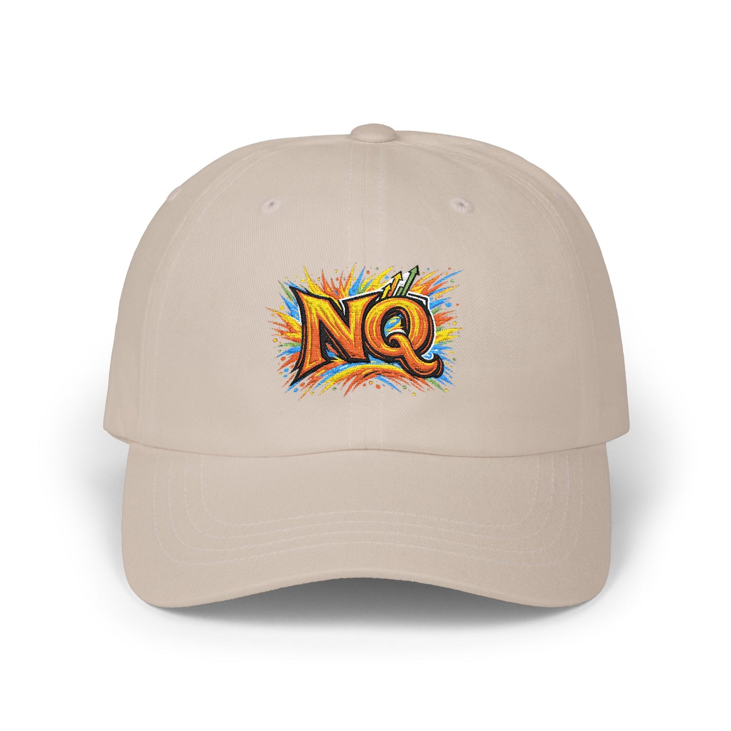 Dad Cap — Colorful 'NQ' Graffiti Embroidered Baseball Hat