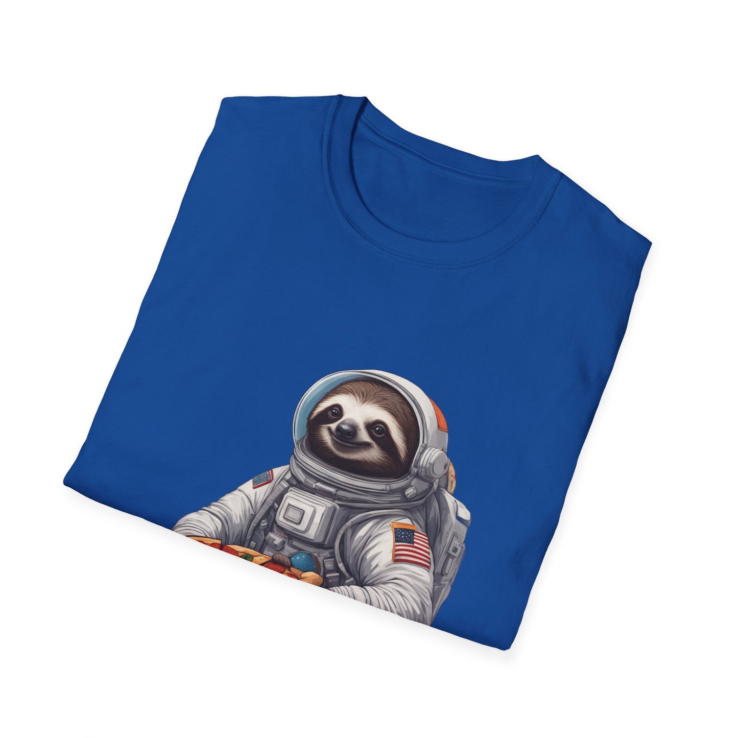 Astronaut Sloth Pizza T-Shirt | Fun Graphic Tee for Space Lovers, Gift for Foodies, Casual Wear, Birthday Gift, Sloth Lover Shirt