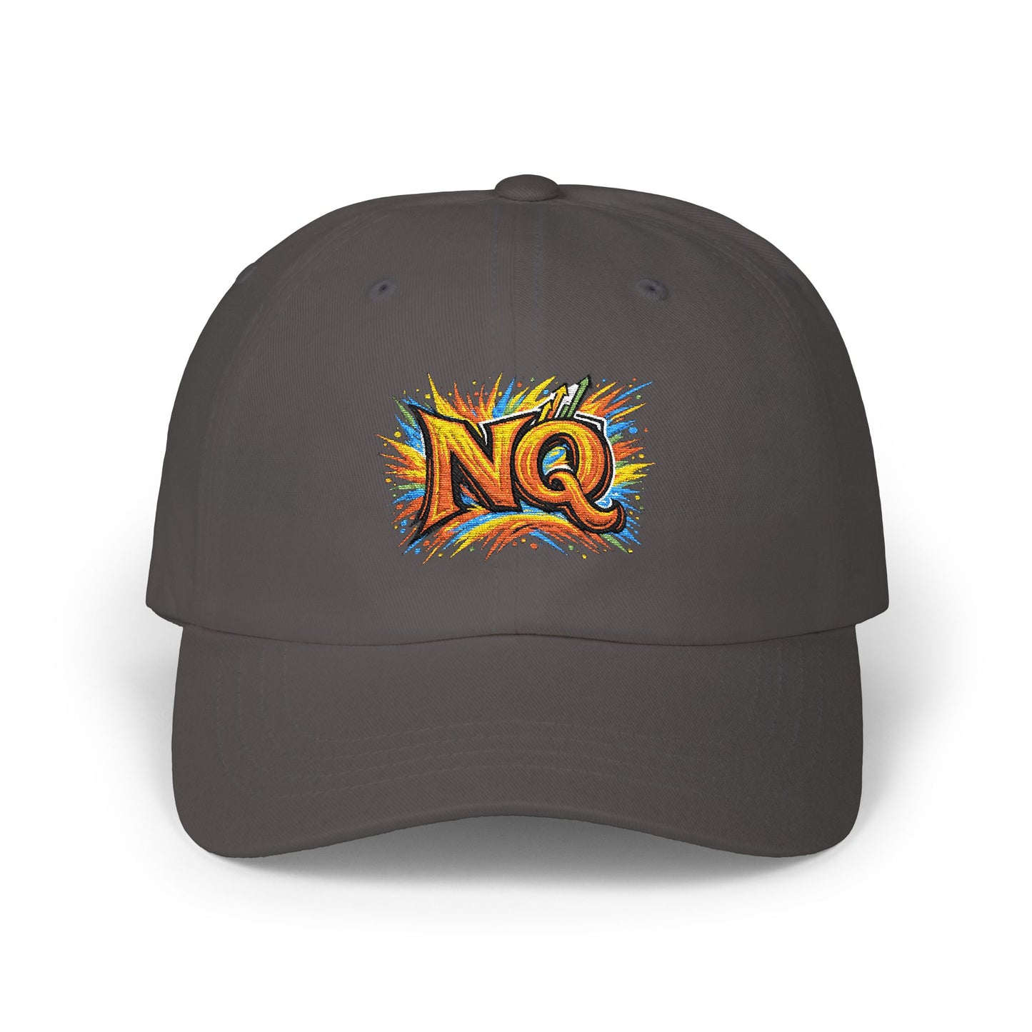 Dad Cap — Colorful 'NQ' Graffiti Embroidered Baseball Hat