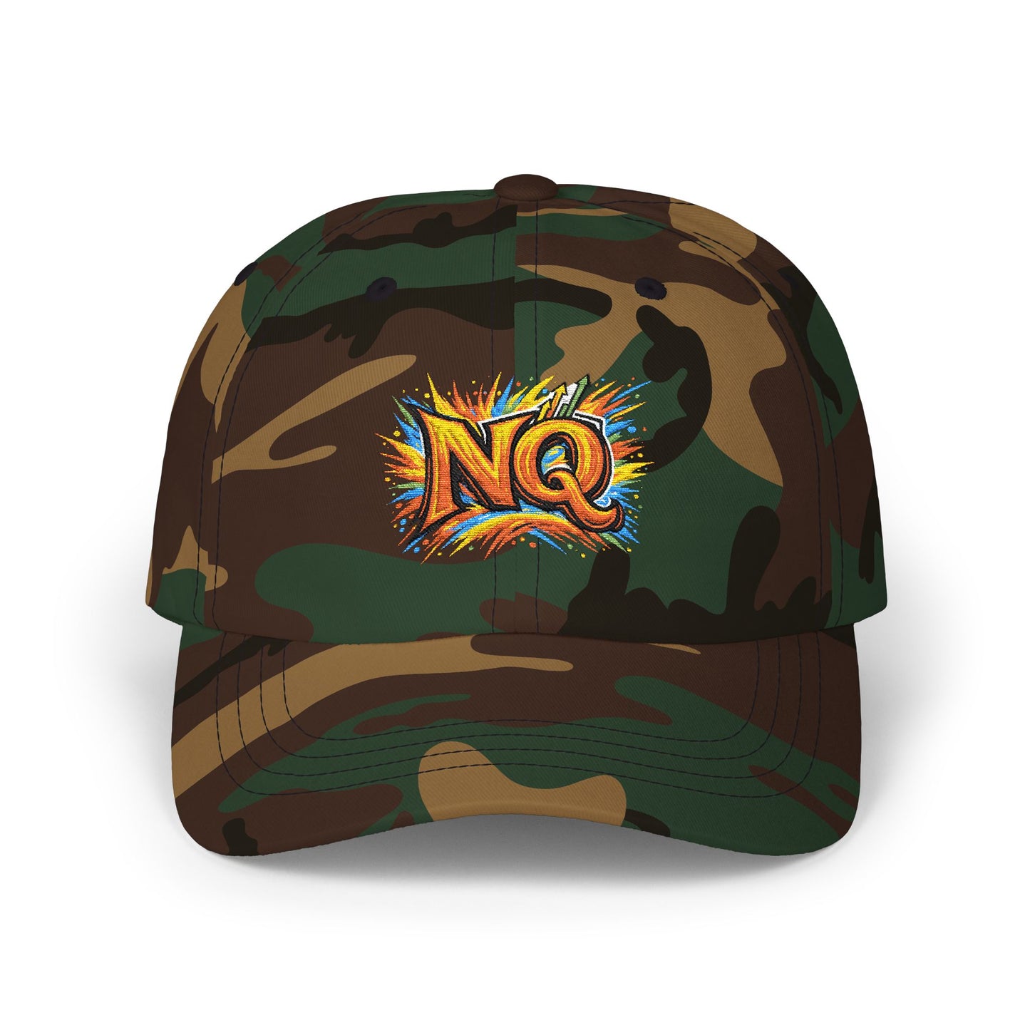 Dad Cap — Colorful 'NQ' Graffiti Embroidered Baseball Hat