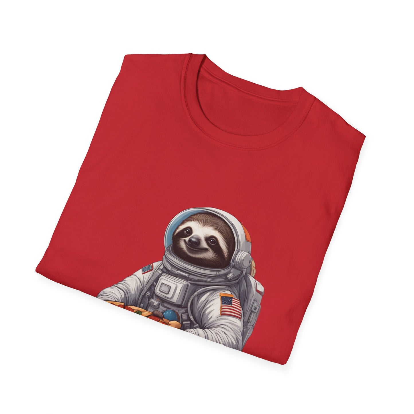 Astronaut Sloth Pizza T-Shirt | Fun Graphic Tee for Space Lovers, Gift for Foodies, Casual Wear, Birthday Gift, Sloth Lover Shirt