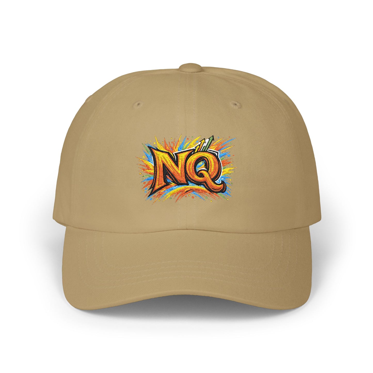 Dad Cap — Colorful 'NQ' Graffiti Embroidered Baseball Hat