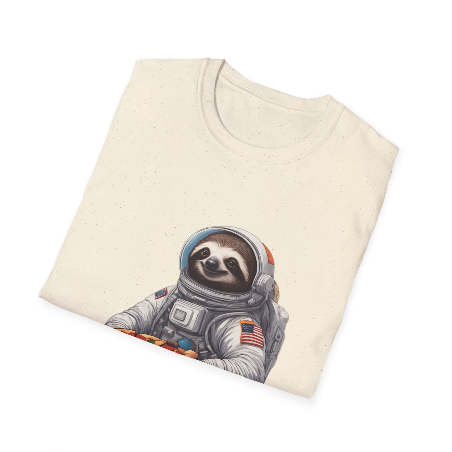 Astronaut Sloth Pizza T-Shirt | Fun Graphic Tee for Space Lovers, Gift for Foodies, Casual Wear, Birthday Gift, Sloth Lover Shirt