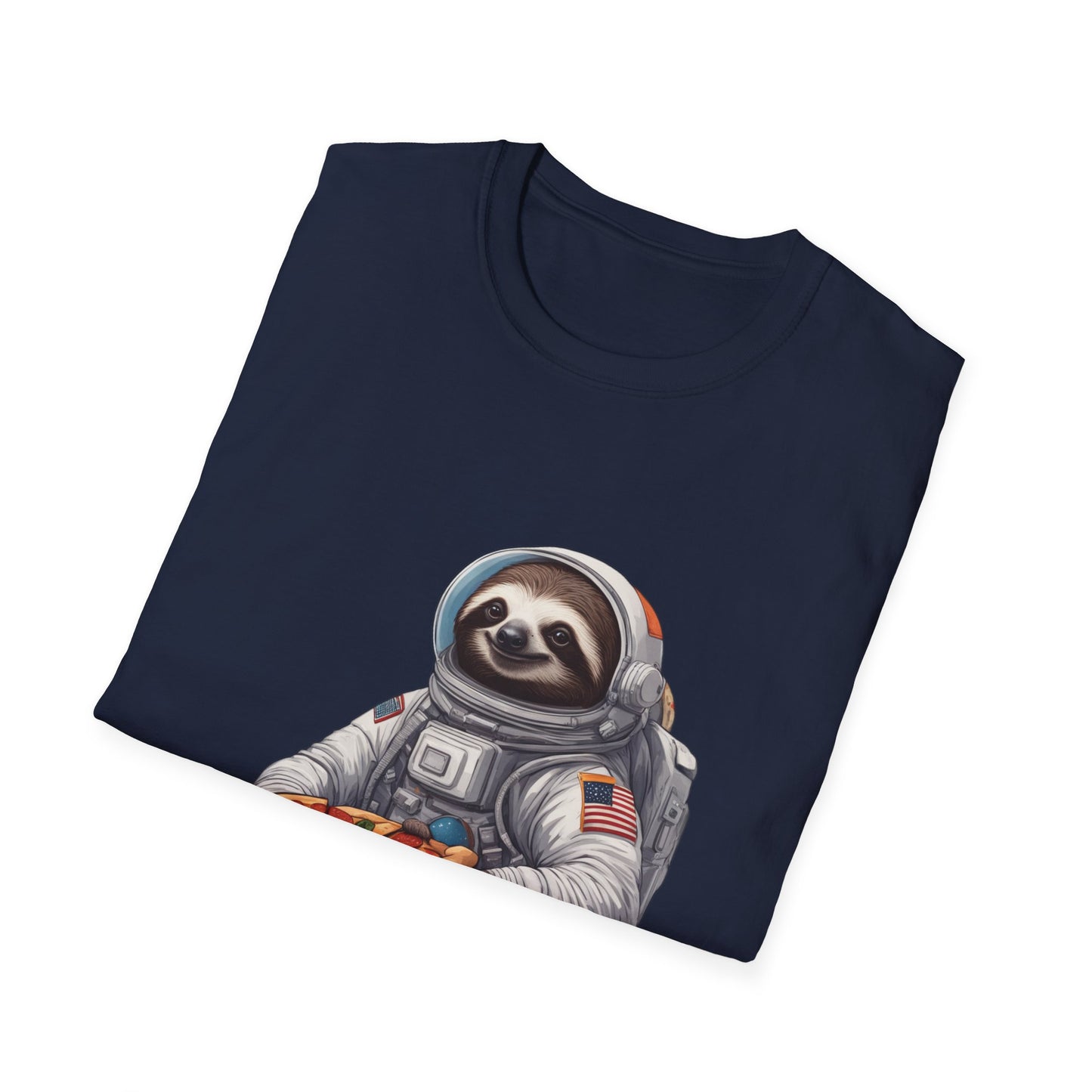 Astronaut Sloth Pizza T-Shirt | Fun Graphic Tee for Space Lovers, Gift for Foodies, Casual Wear, Birthday Gift, Sloth Lover Shirt