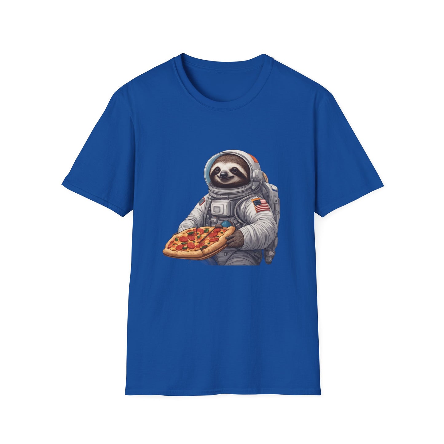 Astronaut Sloth Pizza T-Shirt | Fun Graphic Tee for Space Lovers, Gift for Foodies, Casual Wear, Birthday Gift, Sloth Lover Shirt